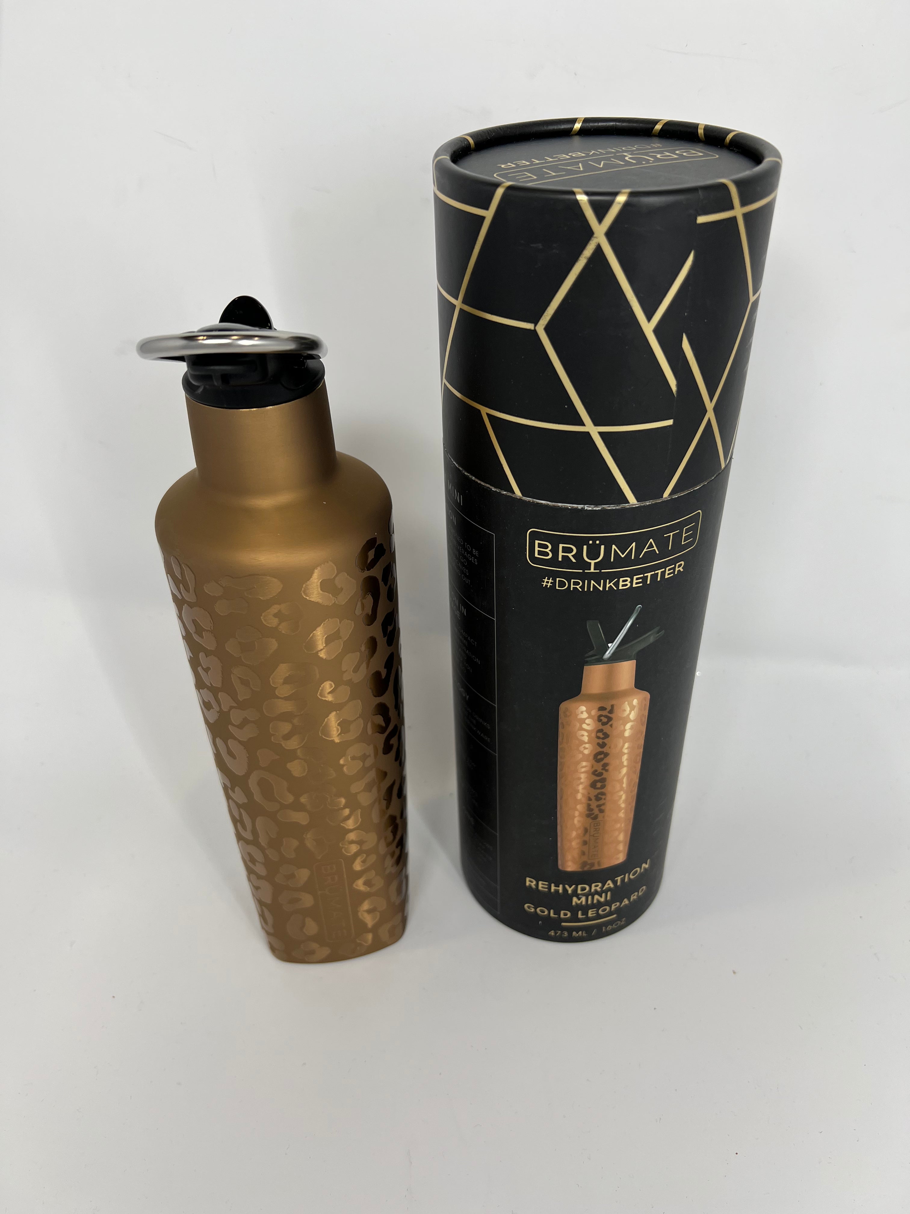 Brumate Gold Leopard Rehydration Bottle