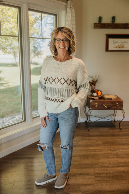 MAISSA CABLE KNIT STITCHED SWEATER