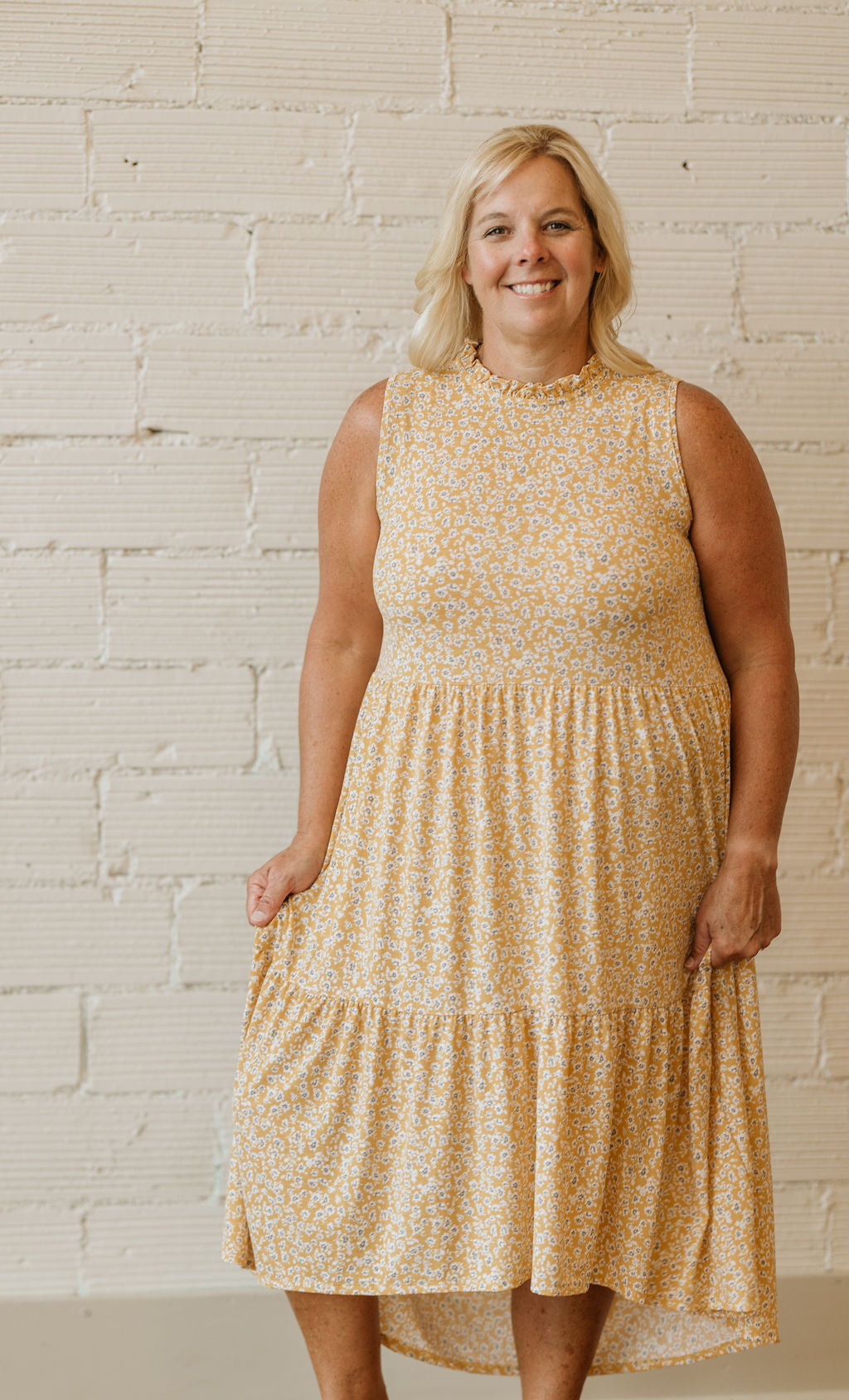 ROE YELLOW FLORAL PRINT DRESS