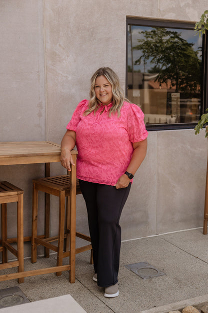 MISSY CURVY HOT PINK BLOUSE