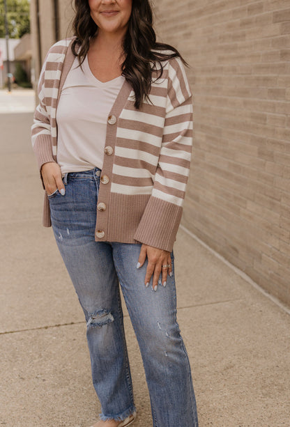 FAELYNN STRIPED CARDIGAN 2 COLOR OPTIONS