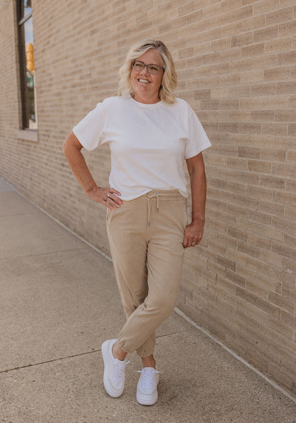 FINLEY TAUPE TWILL JOGGERS