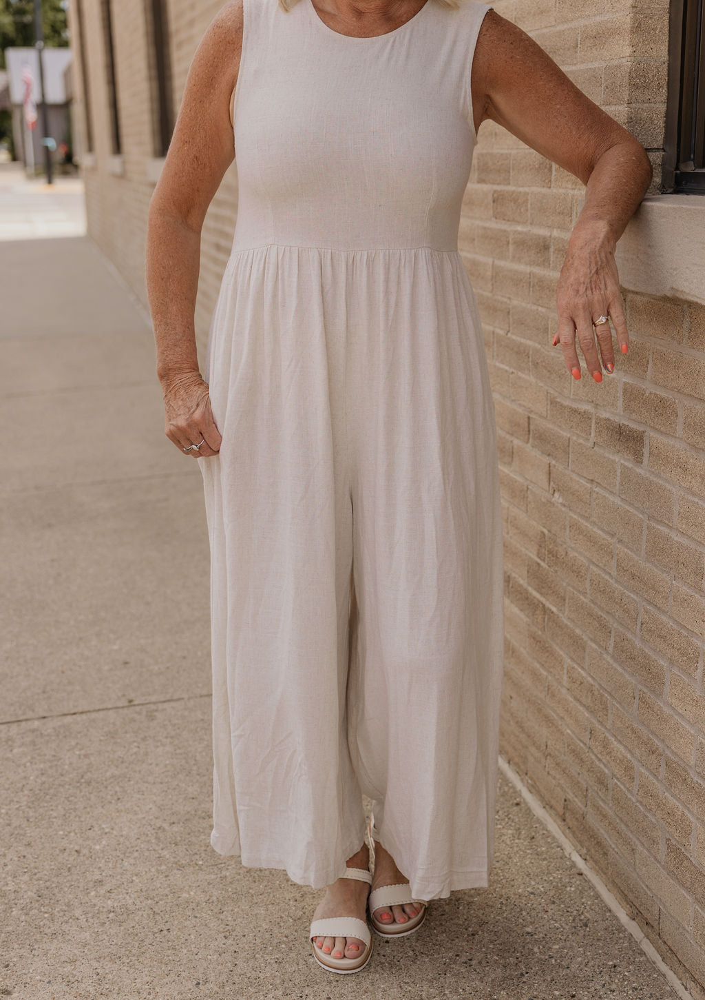 DORY LINEN WIDE LEG JUMPSUIT