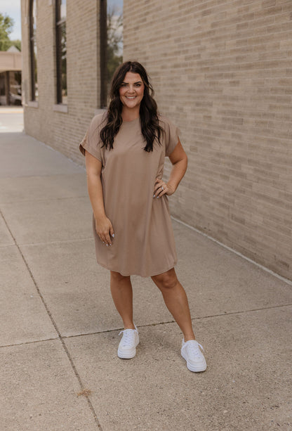 GABBY MOCHA TSHIRT DRESS