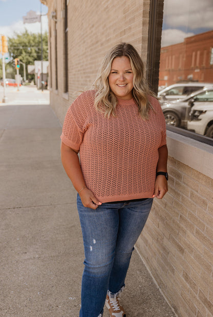 ISABELLE CURVY PINK KNITTED TOP