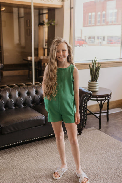 MAXINE GIRLS GREEN ROMPER