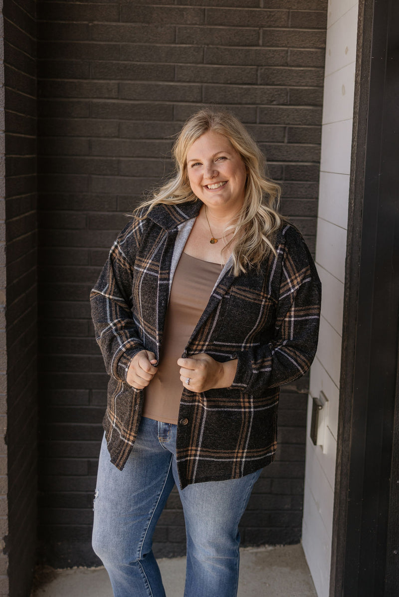 LAYNIE BLACK WASH DRAWSTRING WAISTBAND JACKET
