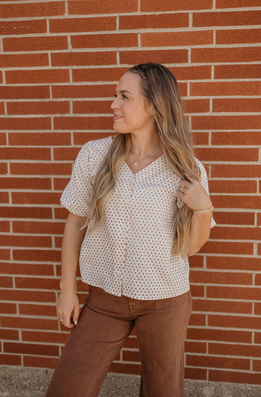 PAISLEY BUTTON DOWN TOP