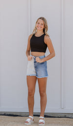 CHELSEY TWO TONE JEAN SHORTS BY IVY & CO
