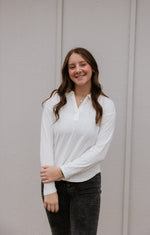 QUINLEY COLLARED LONG SLEEVE TOP 2 COLOR OPTIONS