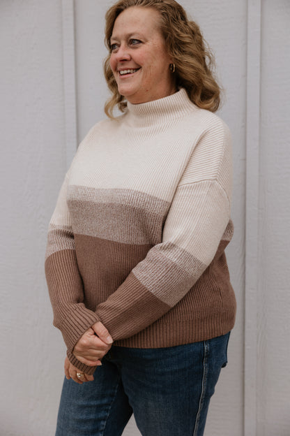 NEENA COLORBLOCK COWLNECK SWEATER 2 COLOR OPTIONS