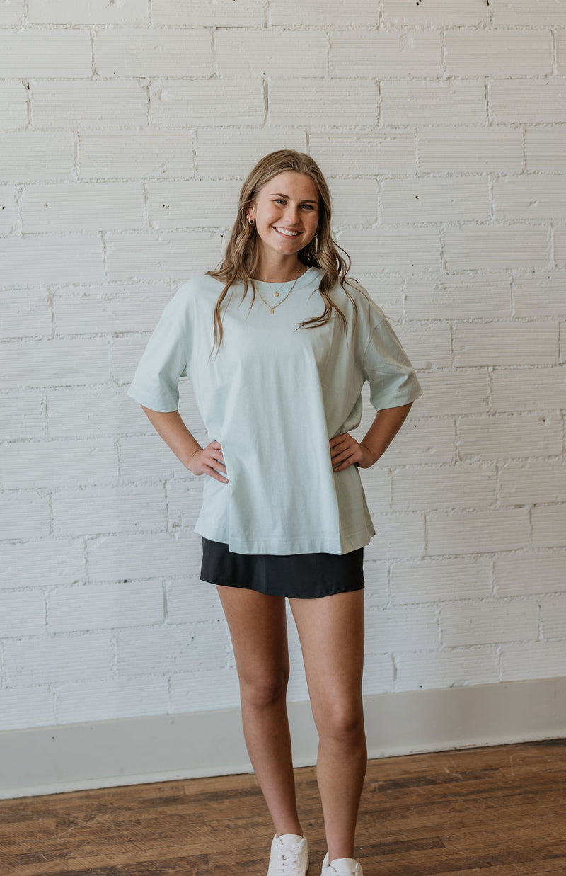 MADDIE MINT OVERSIZED BASIC TOP BY IVY & CO