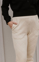 VICKI CREAM QUILTED JOGGERS BY IVY & CO