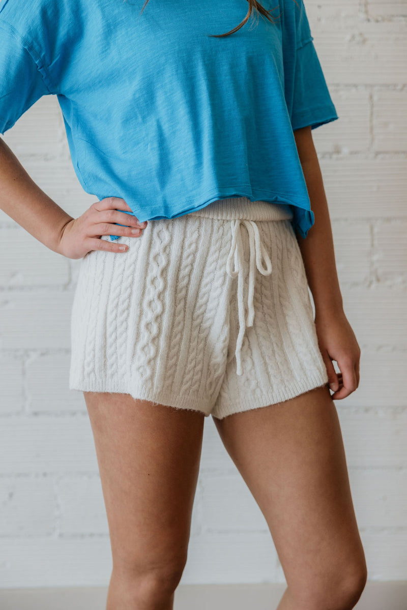 TAMAE IVORY SWEATER SHORTS BY IVY & CO