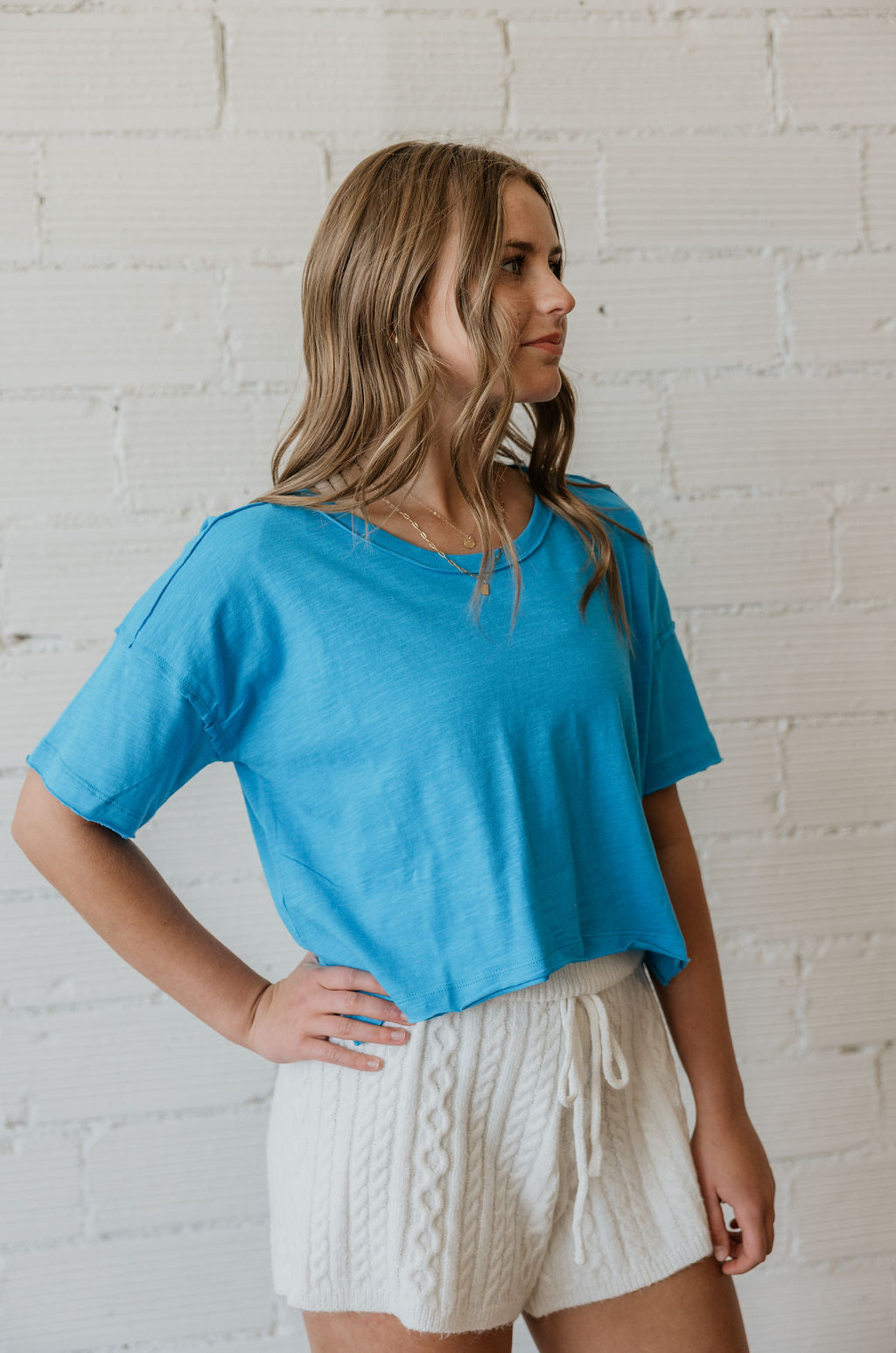 INDIE BLUE CROP TOP BY IVY & CO