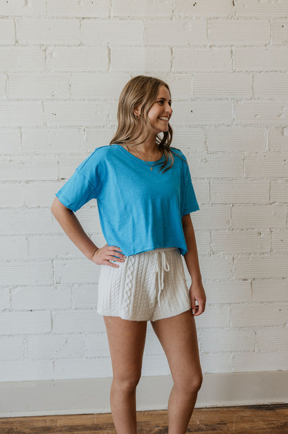 INDIE BLUE CROP TOP BY IVY & CO