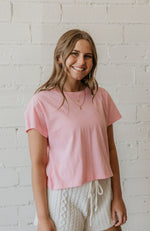 ELENOR COTTON PINK BOXY TEE BY IVY & CO