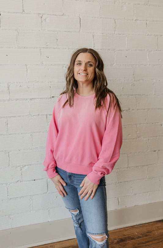 LYNDA OMBRE PINK CREWNECK SWEATSHIRT