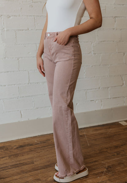 RUBIE MAUVE HIGH RISE WIDE PANTS BY IVY & CO