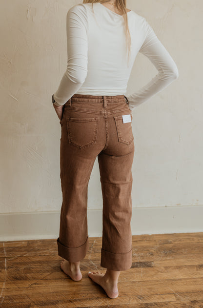 CHRYSTAL ESPRESSO CUFFED PANTS BY IVY & CO