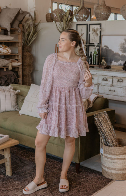 KASSADY PINK FLORAL LONG SLEEVE DRESS BY IVY & CO