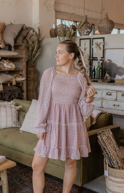 KASSADY PINK FLORAL LONG SLEEVE DRESS BY IVY & CO