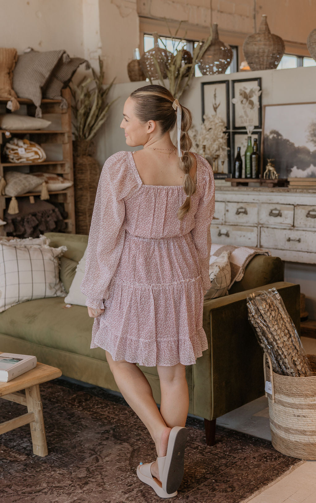 KASSADY PINK FLORAL LONG SLEEVE DRESS BY IVY & CO