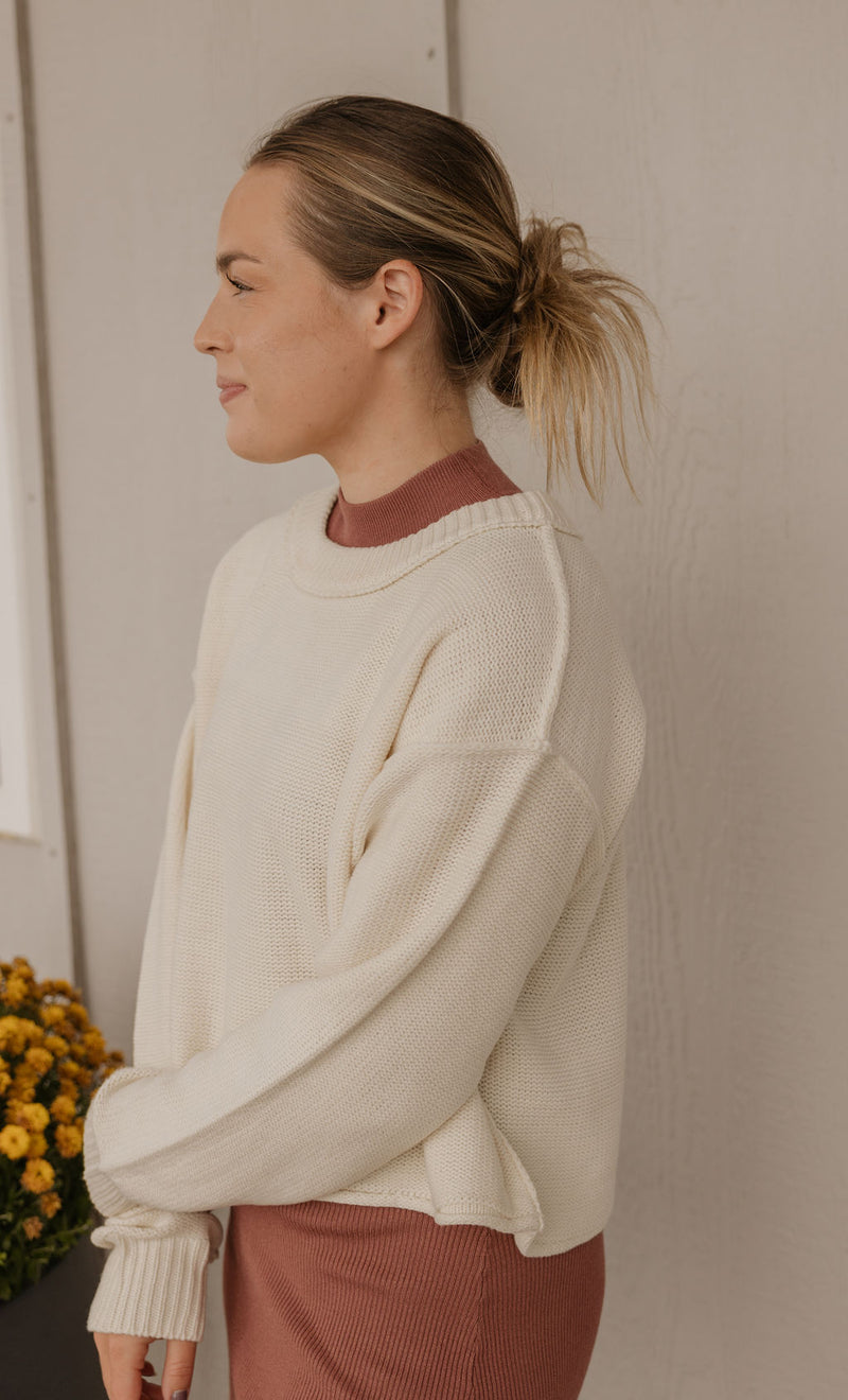 FAELYNN CREAM CROPPED SWEATER BY IVY & CO