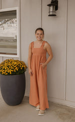 LYLIA GINGER COLORED RUFFLE SLEEVE JUMPSUIT
