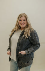 LIBBY CURVY WAFFLE KNIT CARDIGAN WITH HOOD 2 COLOR OPTIONS