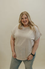 JOLEEN CURVY SHORT SLEEVE TOP WITH SIDE SLITS 3 COLOR OPTIONS