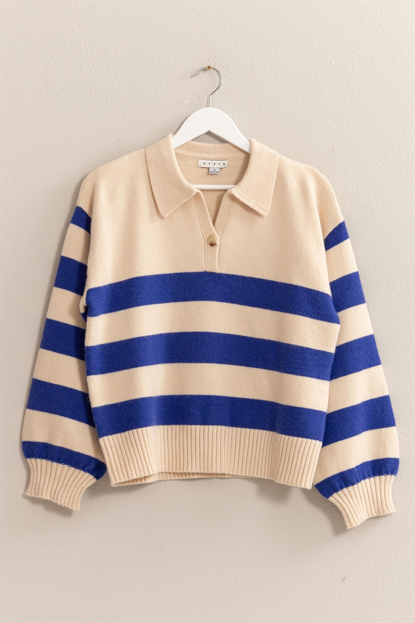 CASSIE COLLARED SWEATER TOP IVY & CO