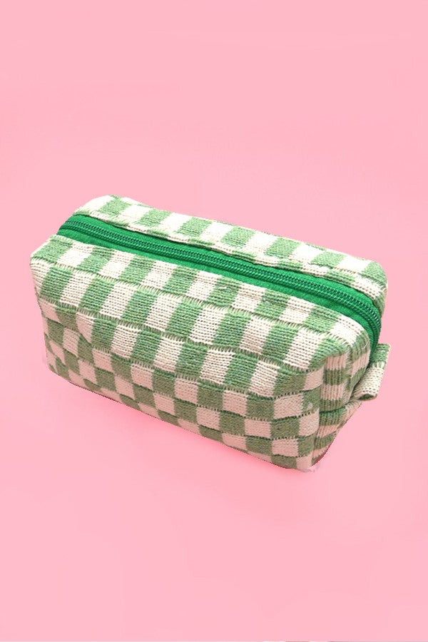 CHECKERED COSMETIC POUCH