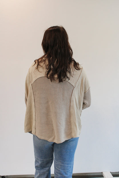 SELAH REG/CURVY ACID WASHED CARDIGAN