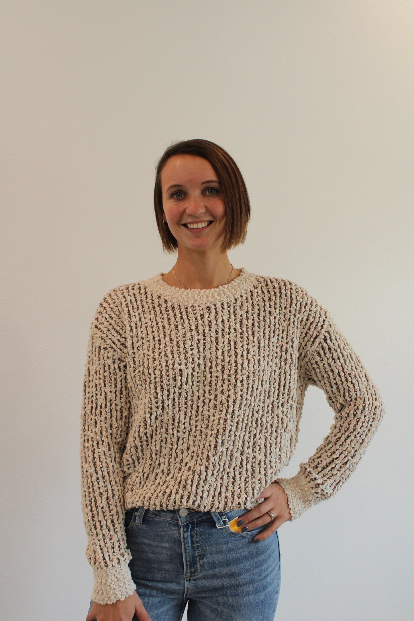 LILLIET POPCORN YARN SWEATER