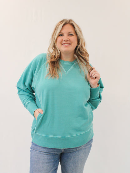 SHANDA CURVY TERRY PULLOVER