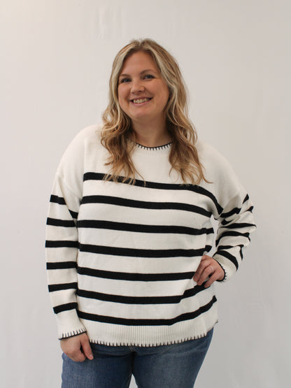 DAEJA REG/CURVY STRIPED SWEATER