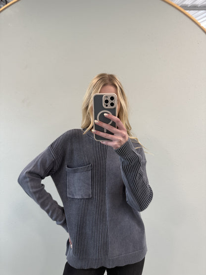 GUINEVERE WASHED POCKET SWEATER