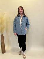 ANDRIA DENIM QUILTED BUTTON DOWN JACKET