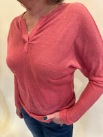 CLAIRE BERRY LONG SLEEVE VNECK TOP