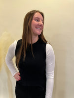 LINN CROPPED KNIT SWEATER VEST 2 COLOR OPTIONS BY IVY & CO