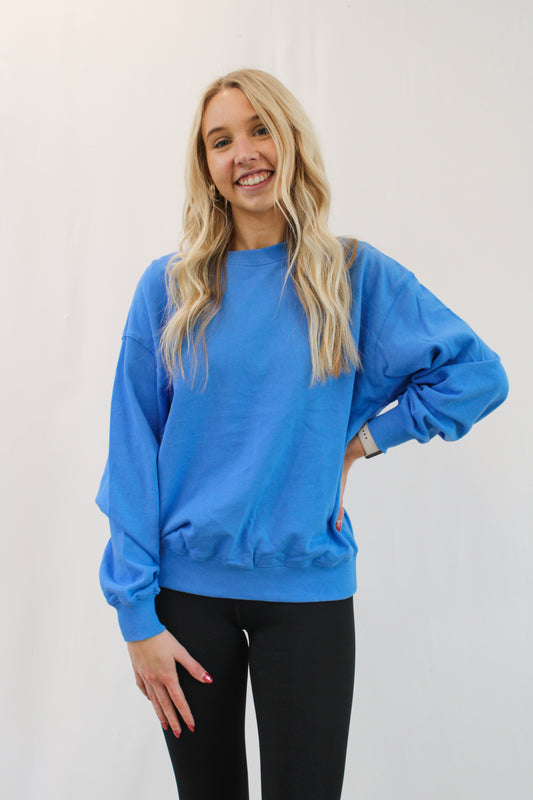 ERYN BLUE CREWNECK SWEATSHIRT