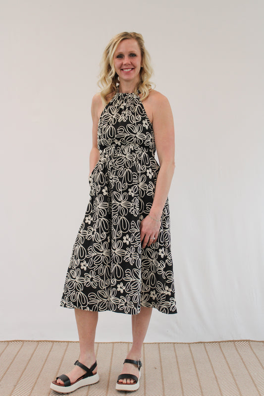 CALLIOPE FLORAL MIDI DRESS