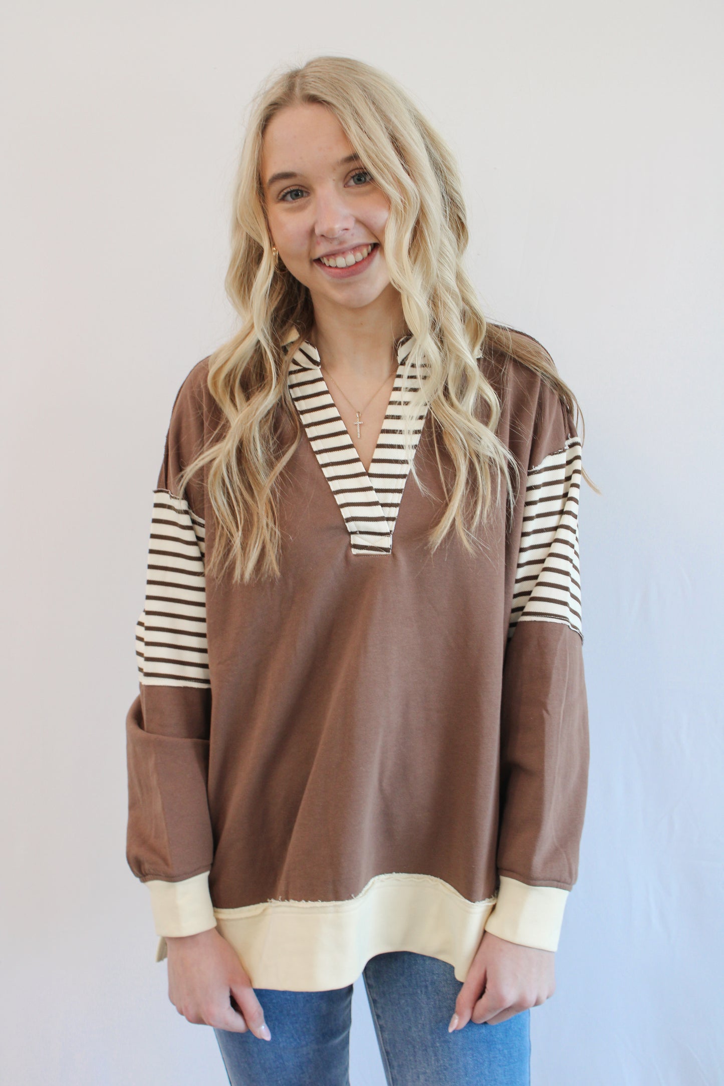 HATTIE OVERSIZED POLO TOP BY IVY & CO