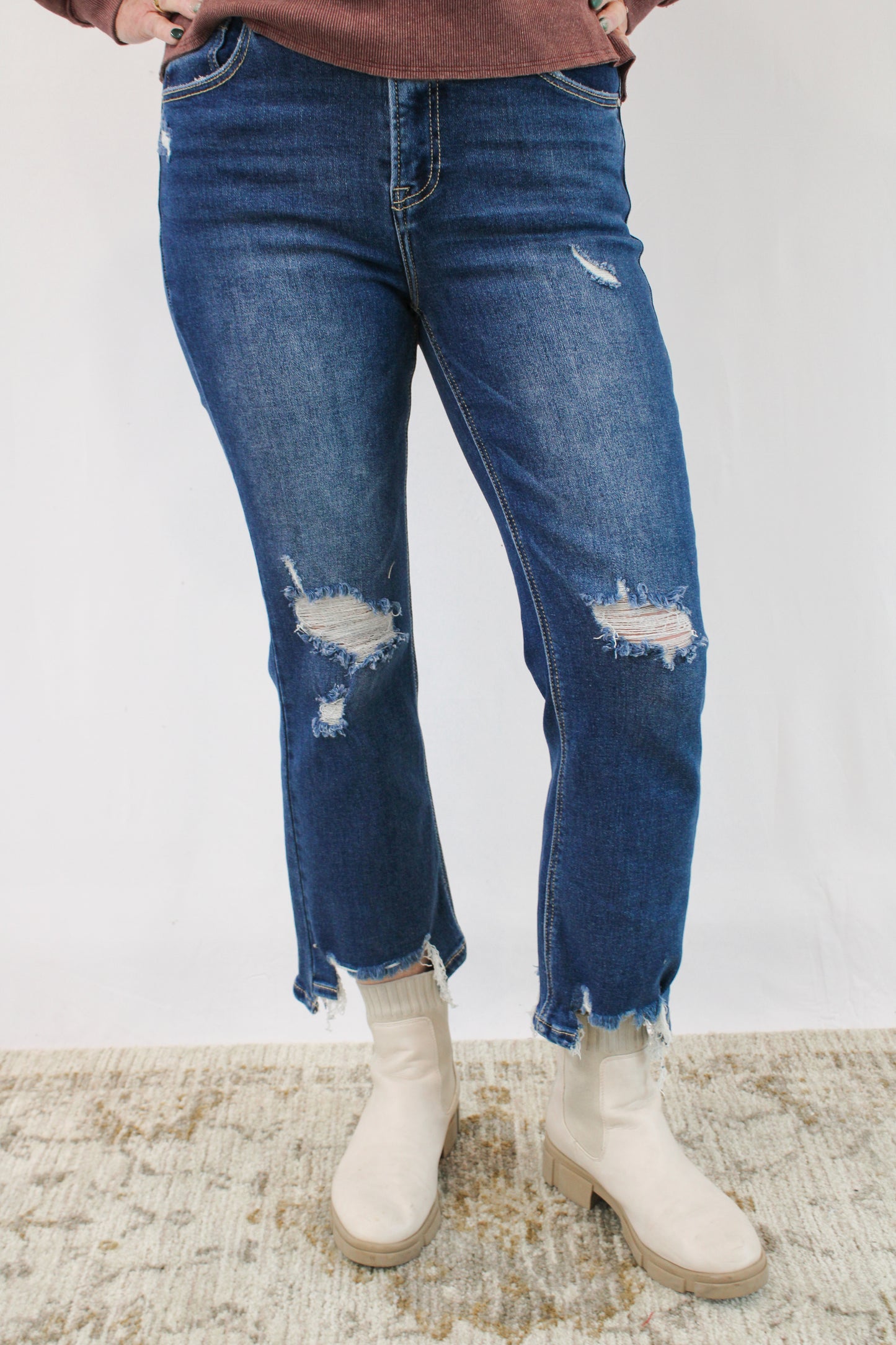 XOSHA HIGH RISE CROP JEANS