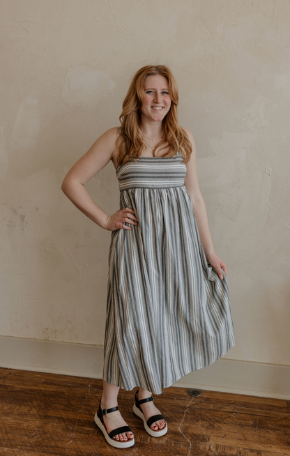 NATOSHA STRIPED MAXI DRESS