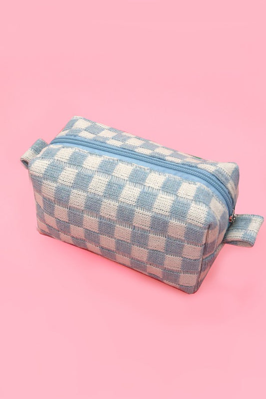 CHECKERED COSMETIC POUCH