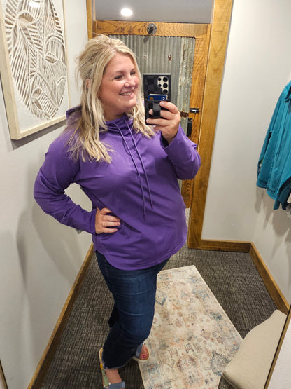 DORINDA CURVY ACTIVE HOODED TOP