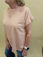 GABI ROUND NECK SHORT SLEEVE TOP AVAILABLE IN 2 COLOR OPTIONS