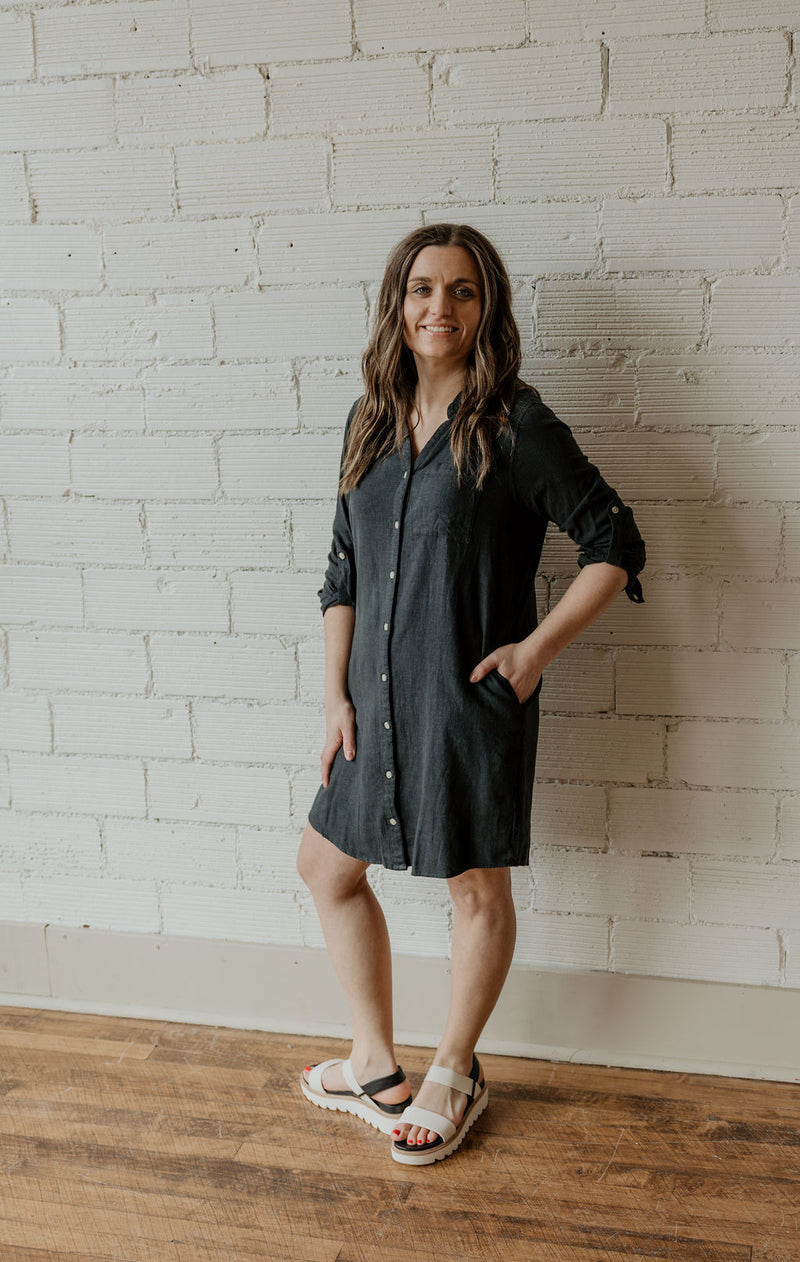 CHARMED BUTTON DOWN DRESS